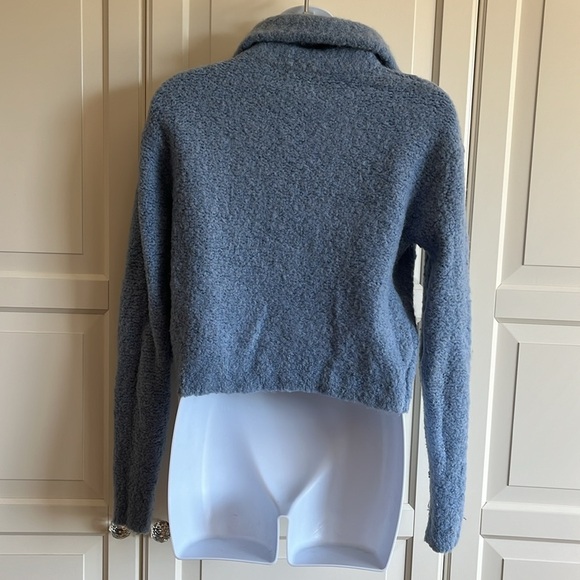 Wilfred Free
Gwyneth Sweater Cropped Blue Size XXS. Alpaca blend Quarter Zip - Picture 14 of 14